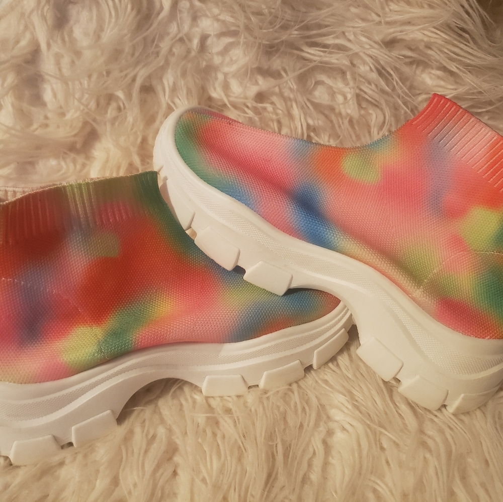 Vulcanized Rainbow Sock Sneakers